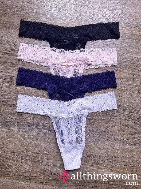 Lace Thong With Cotton Gusset