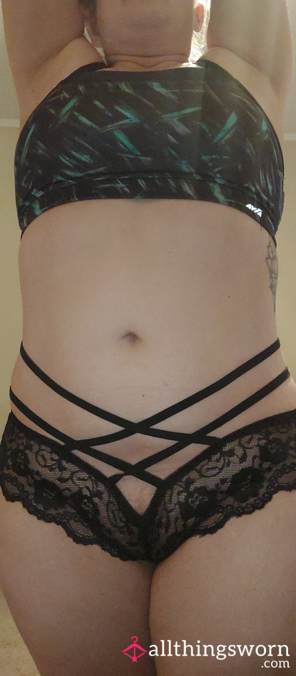 Lacey Black Cage Back Panties