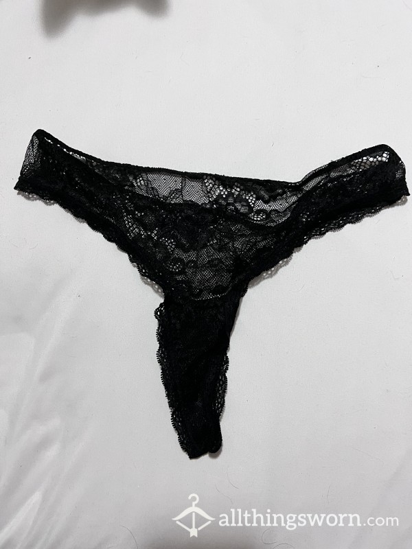 🖤 🥵 Large Black See-through Lace Thong