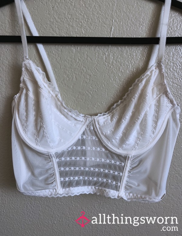 Large Sheer White Bralette