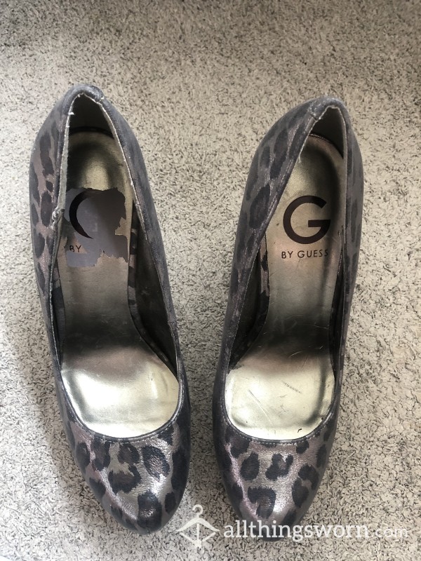 Leopard Print Block Heels By Guess