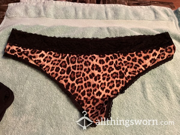 LEOPARD PRINT THONG- WORN OR CLEAN