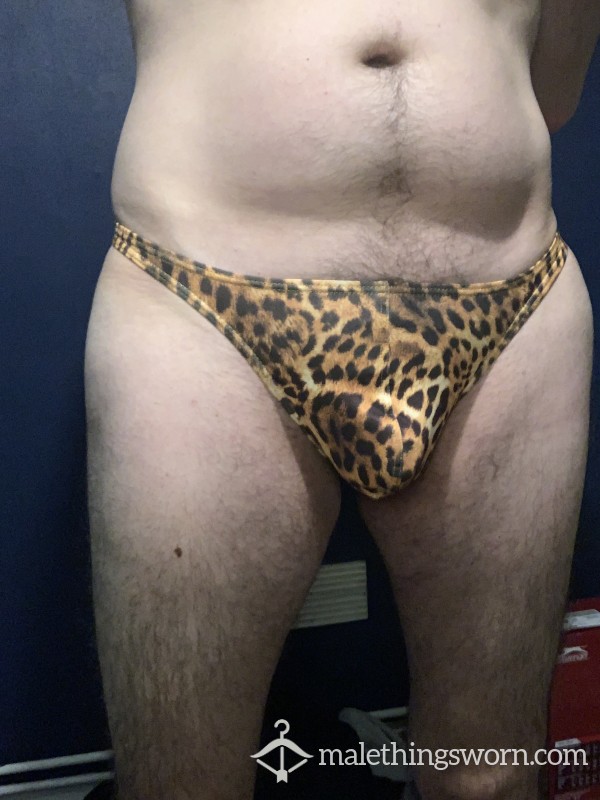 Leopard Print Silky Thong