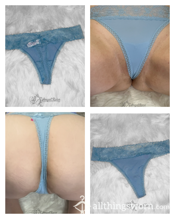 Light Blue Thong Lace Trim