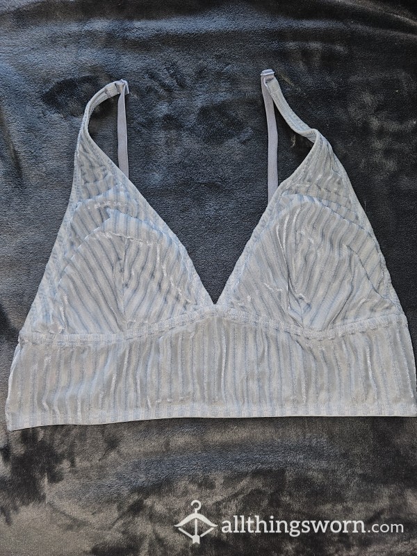 Light Blue Velvet Bralette