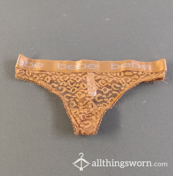 Light Orange Lace Bebe Thong