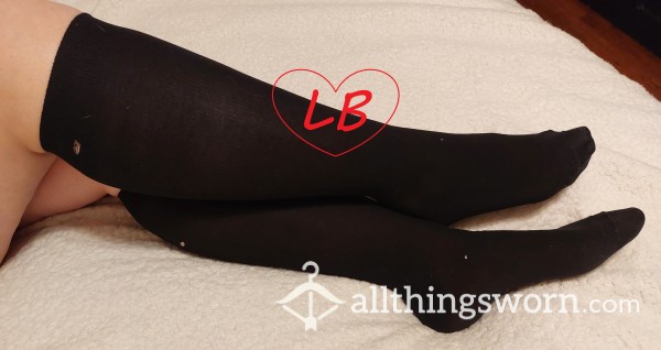 LONG BLACK USED HOLEY PANTYHOSE