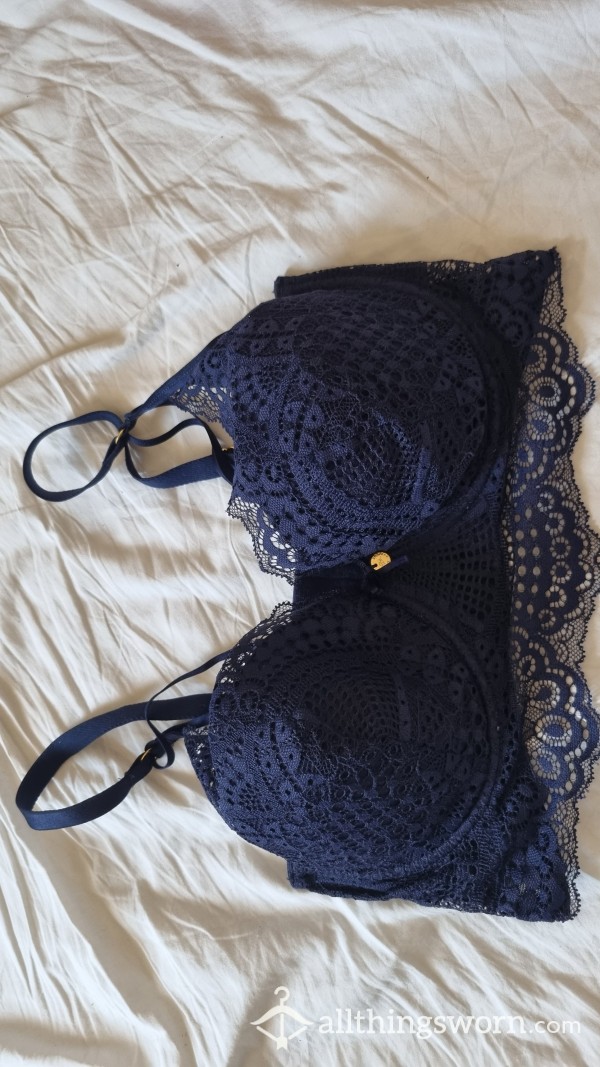 Longline Lace Blue Bra