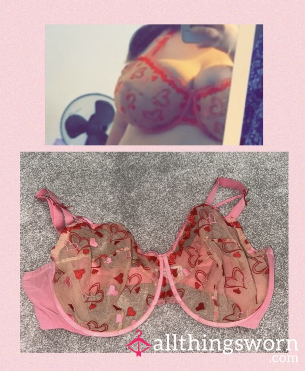 Love Heart Print Bra