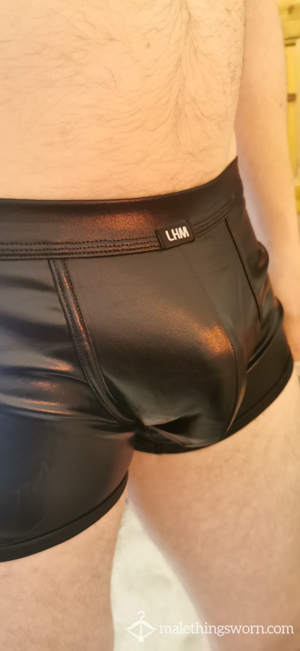 Love Honey Black Wet Look Boxers Photo Set