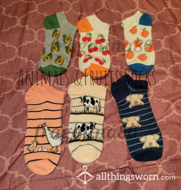 Low Cut Animals &fruits Socks