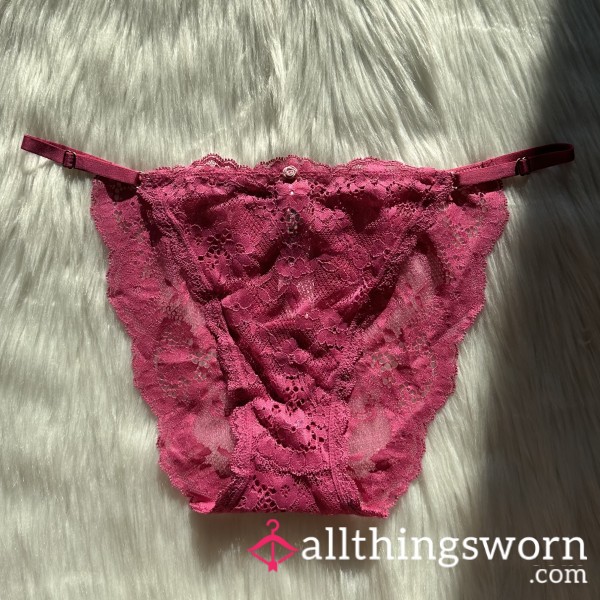 Luscious Rose Lace Adjustable String Bikini