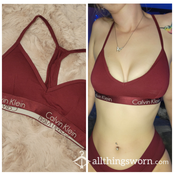 Maroon Calvin Klein Bra In Size Small - Included In Bundle Promo