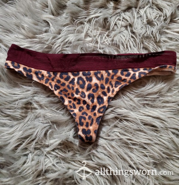 Maroon Cheetah Thong