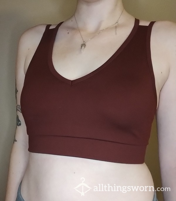 🍒Strappy Maroon Red Avia Sports Bra💋