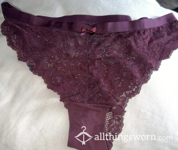 Meaty Burgundy’s Lace Panties