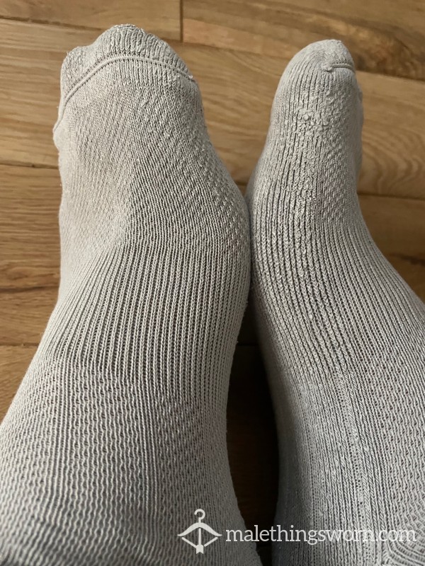 Men's Grey Trainer Sneaker Gym Socks - No Show