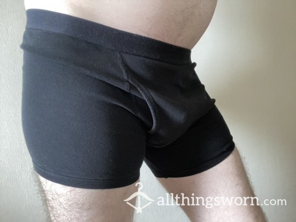 Men’s Plain Black Boxer Shorts