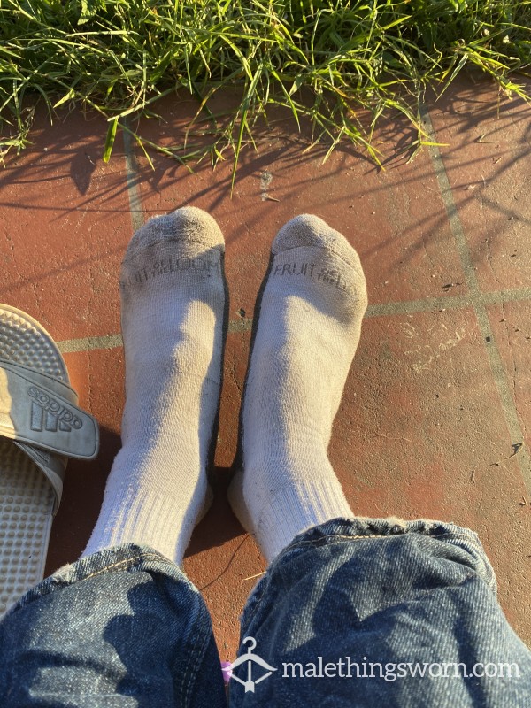 ( Sold)   Mens Socks Worn 2   10 Hour Days In Work Boots In The Florida Heat Catching All The Sweat Will Wear Every Day Till Sold If U Want Extra Ask Price Will Change