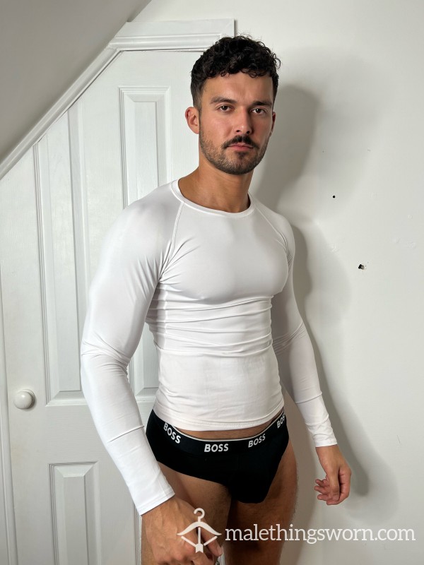 Mens White Compression Top