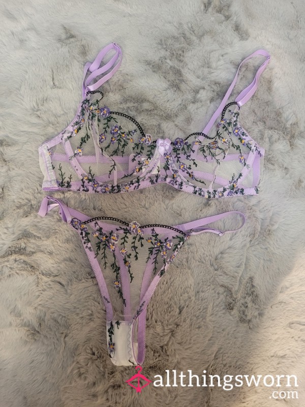 Flor*l Bra & Panty Set