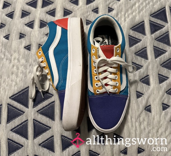 Multicolor Comfycush Vans Worn Once