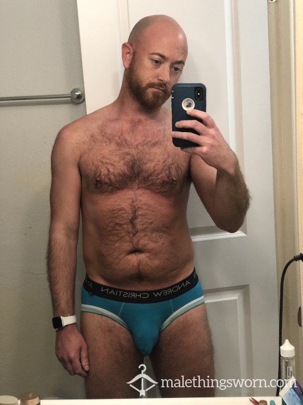 My Favorite Stained Almost Naked Brief From Andrew Christian. These Have Been Through A Lot Of Fun And Stained From Sweat, Lube, C*m, And Pi*s!