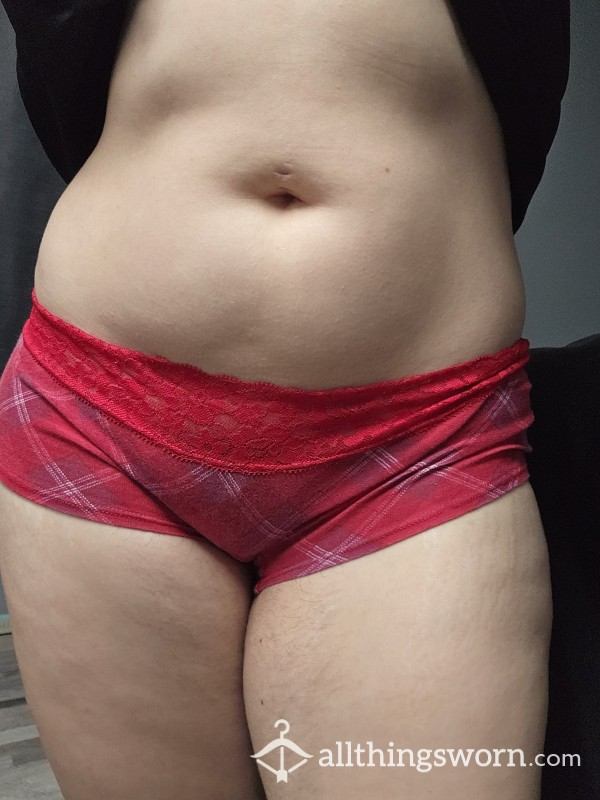 My FAVORITE Worn 3 Day, Red Argyle Panties