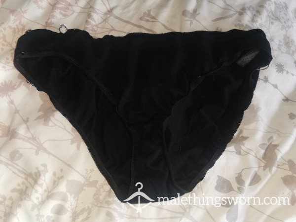 My Girlfriends Worn Black Knickers Size 14