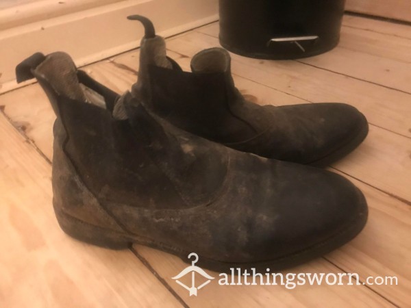 My Old, Well Worn, Riding, Yard Boots, Wide Size 8uk, Inc. Postage