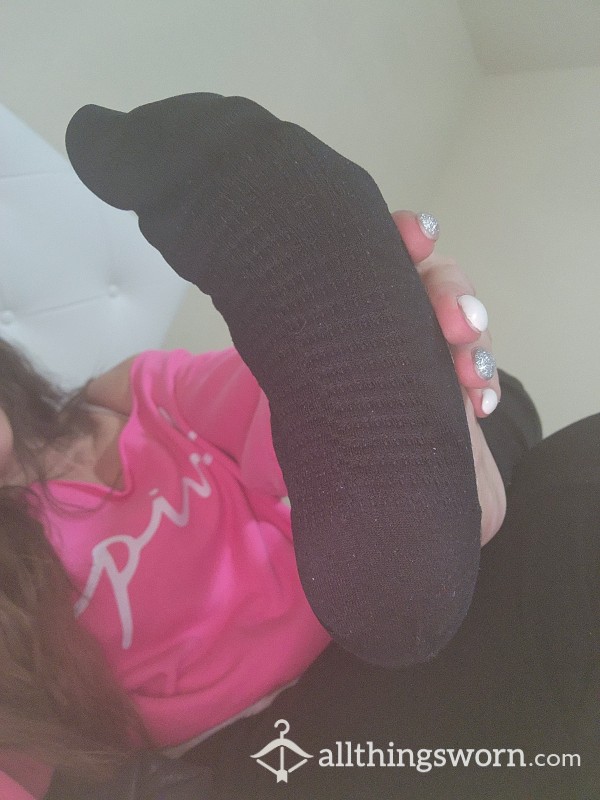 My Tiny No Show Black Socks Worn Saturday Through Tomorrow Ships Free