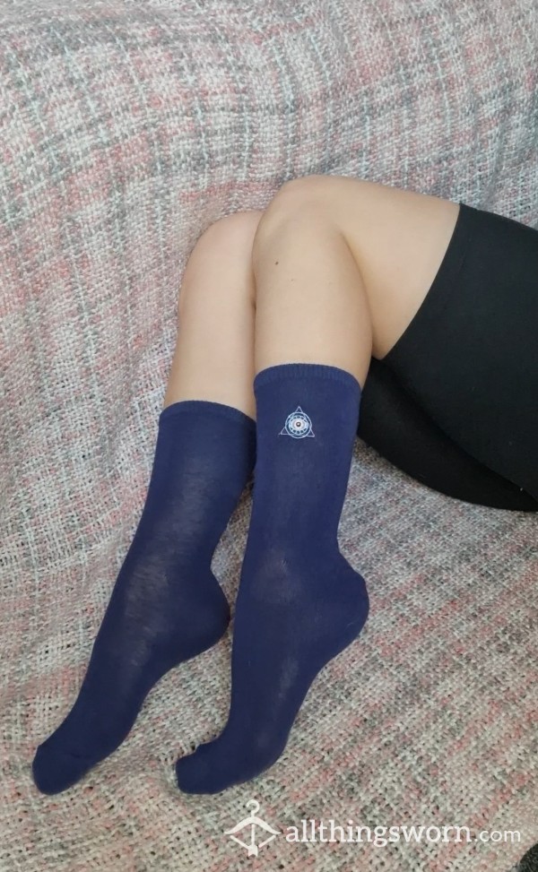 Navy Blue Crew Socks