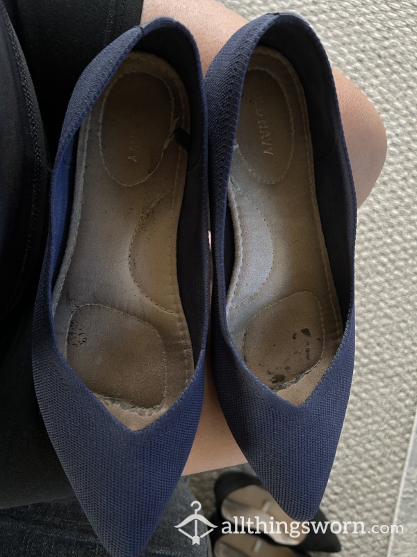 Navy Blue Flats Size 9