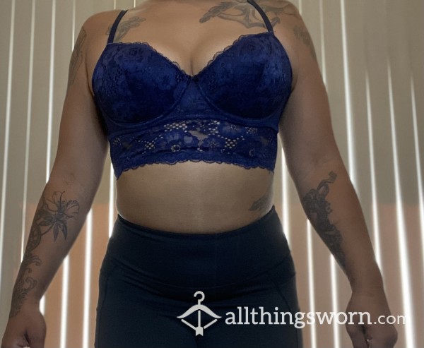 Navy Blue Lacy Bralette