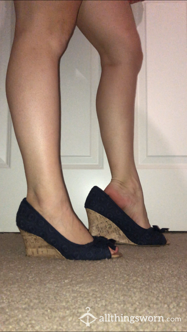 Navy Blue Wedges