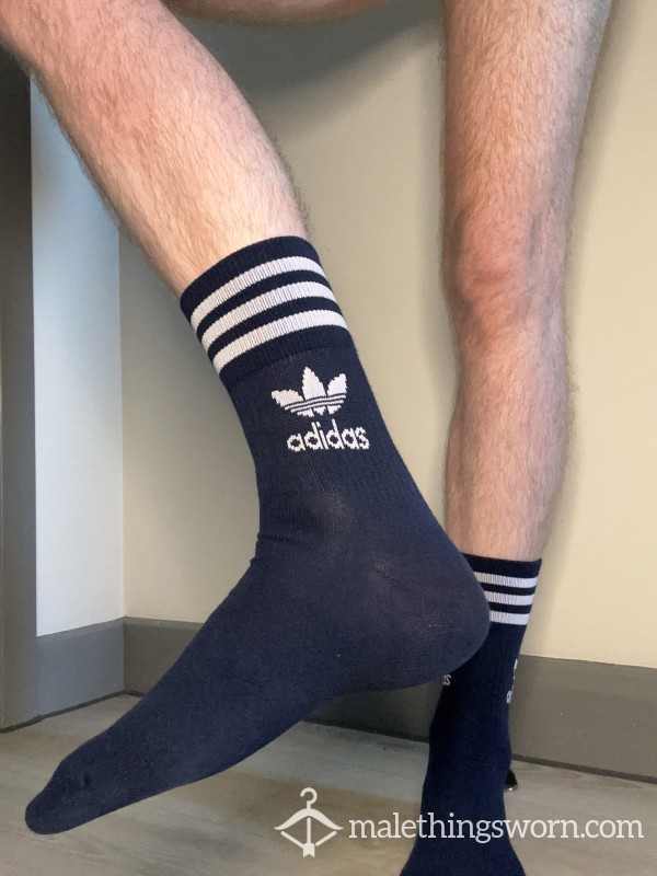 Navy Blue/White Adidas Socks