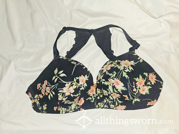 Navy Cacique Bra With Flor*l Print