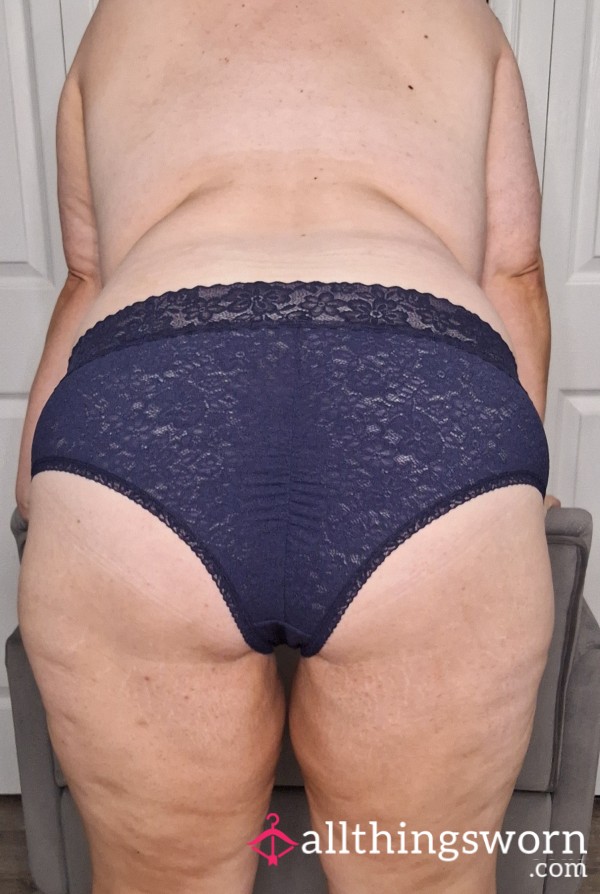 Navy Lace Cheeky Panty 48hr Wear