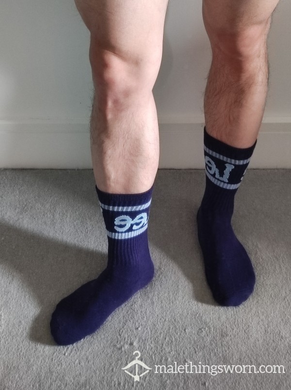 Navy LEE Crew Socks, Ask Me.