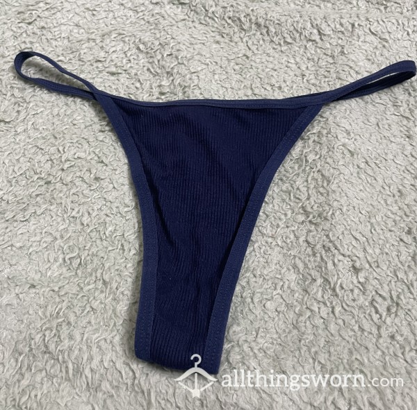 🫐 Navy Blue Ribbed Thong 🫐