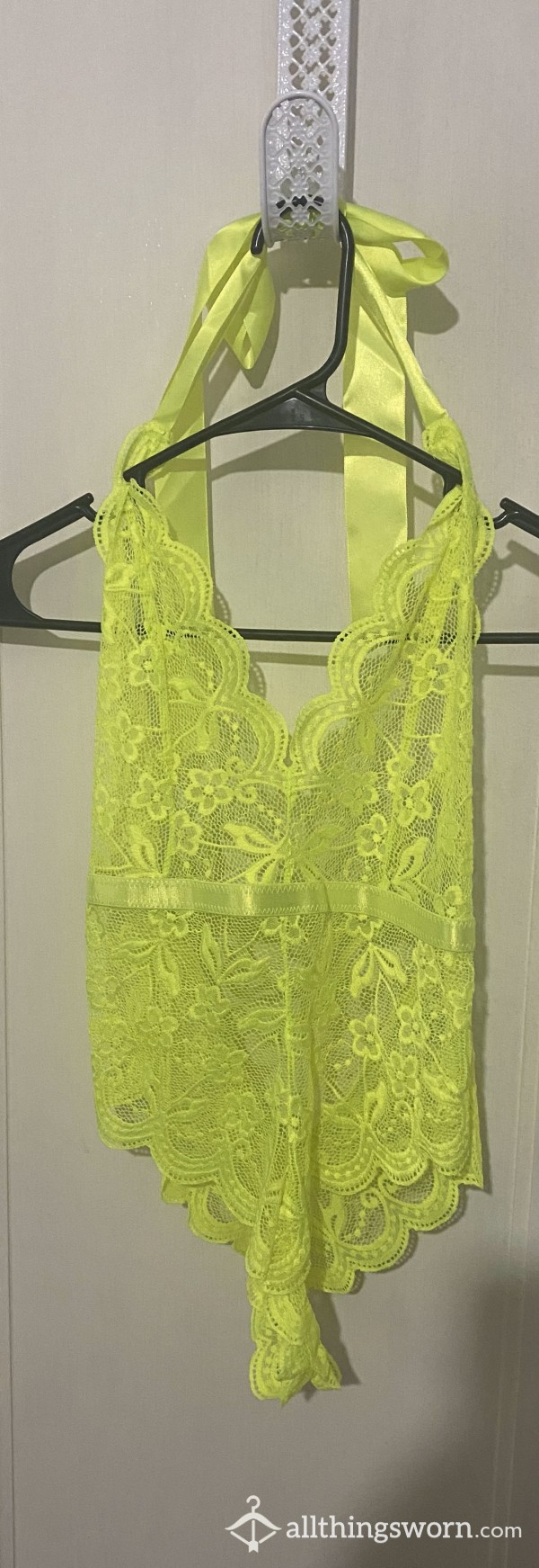 Neon Is S**y! Neon Yellow Tie Back Lingerie.