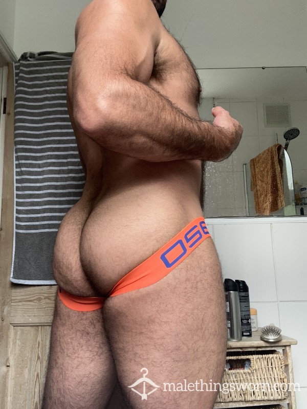 SOLD Neon Orange Band Jockstrap XXL