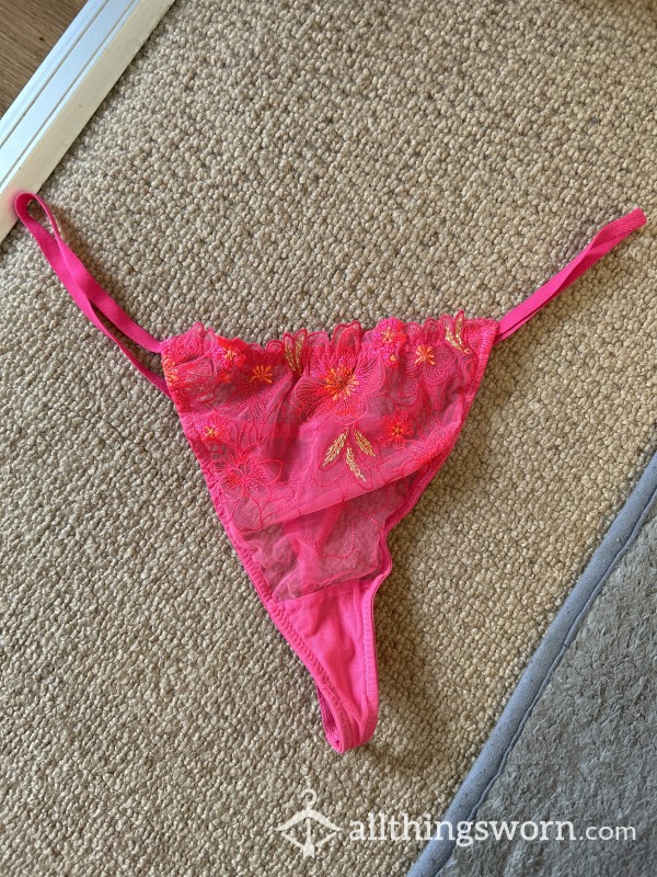 Neon Pink S**y Thong