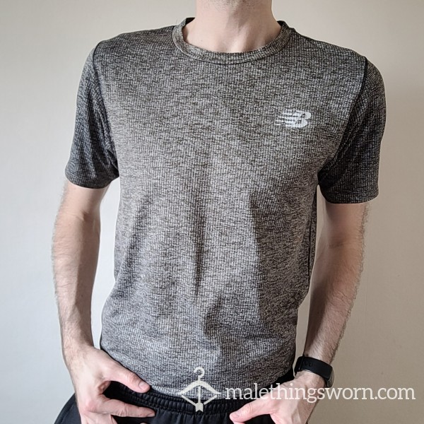 New Balance Mens Running Top - Small, Grey