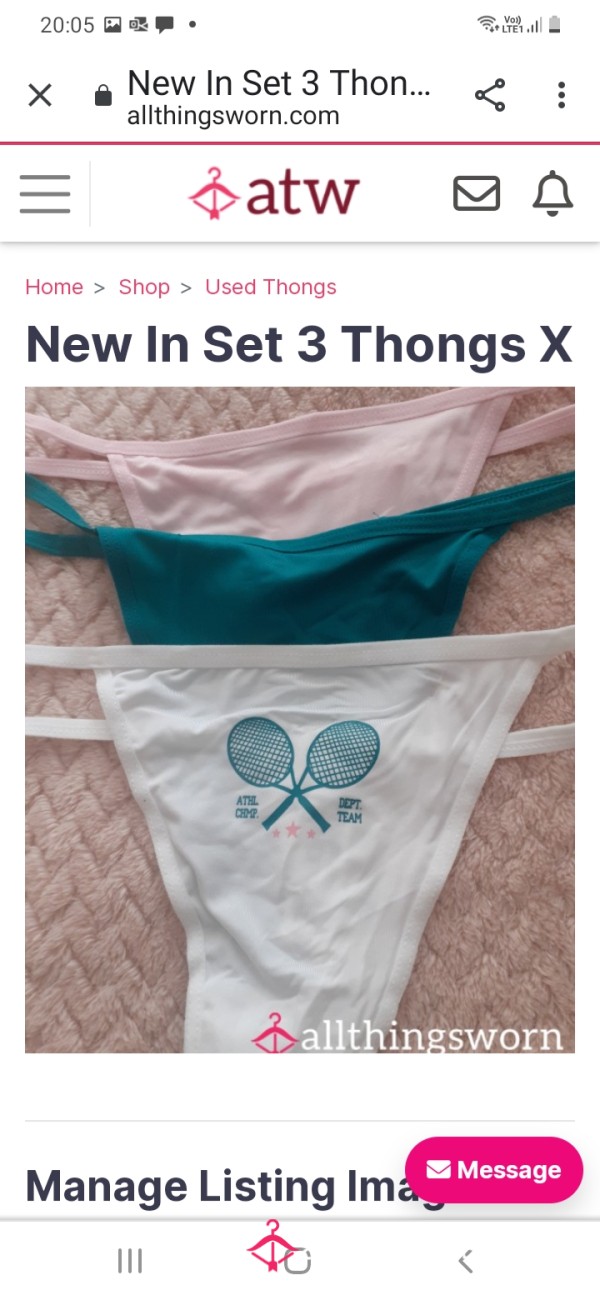 New In Set 3 Thongs X