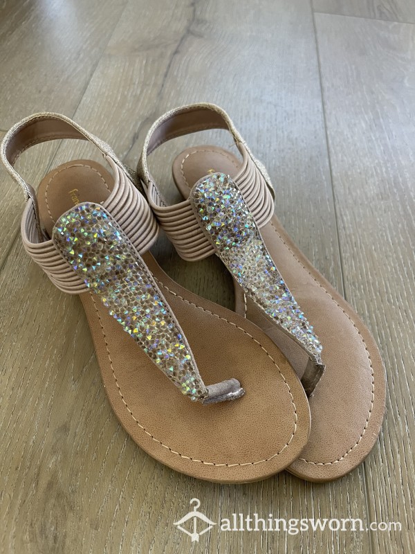 Nude Rhinestone Sandals