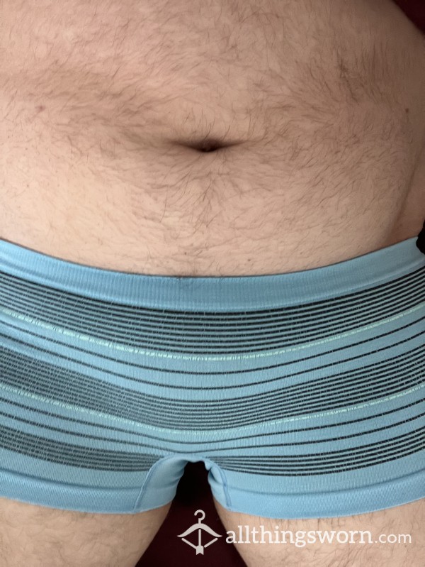 Nylon Blue Striped Boyshorts