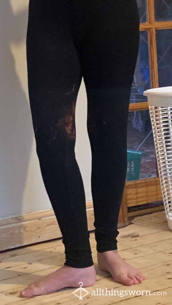 Old Black Leggings, Size 12/14