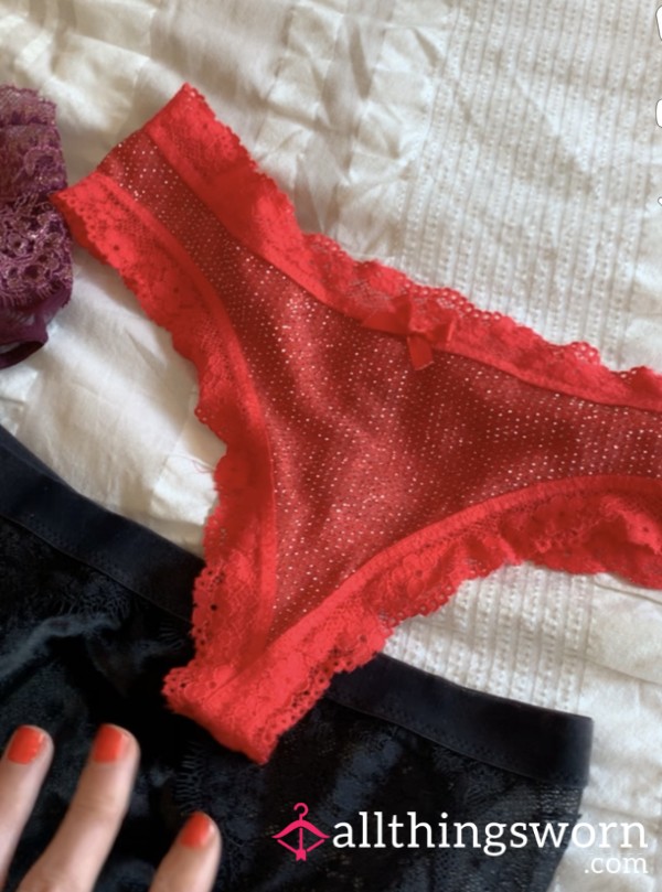 One Of The HOTTEST Pair In The Fkn House!! 😘🥵🔥 S**y, Soft Sparkly Red VS Panties That Hug My A** And Pu**y GREAT—and They Hold A Great Scent!! 🔥💯😍