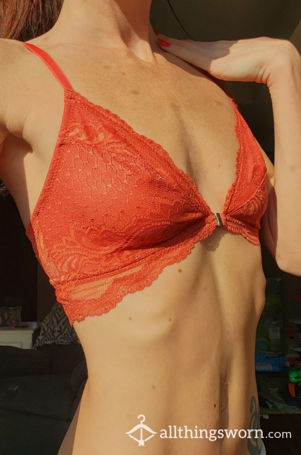 Orange Lace Bralette